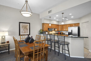 Hotel dining area and kitchen