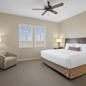 Resort room with one king bed