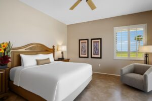 resort room with king bed