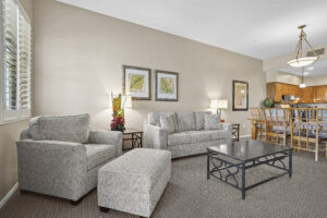 Living area in resort room