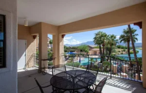 chairs and table in balcony